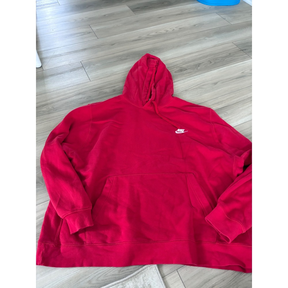 Nike Sportswear Club Fleece Hoodie Mens 3XL Red Pullover Sweatshirt BV2654-657